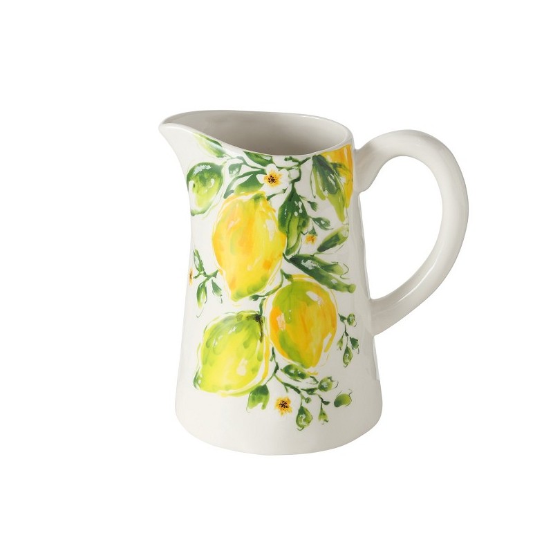 Boltze Home Schenkkan 'Lemony' Dolomite 1250 ml 22x15x23cm Handgemaakt Vaatwasmachinebestendig