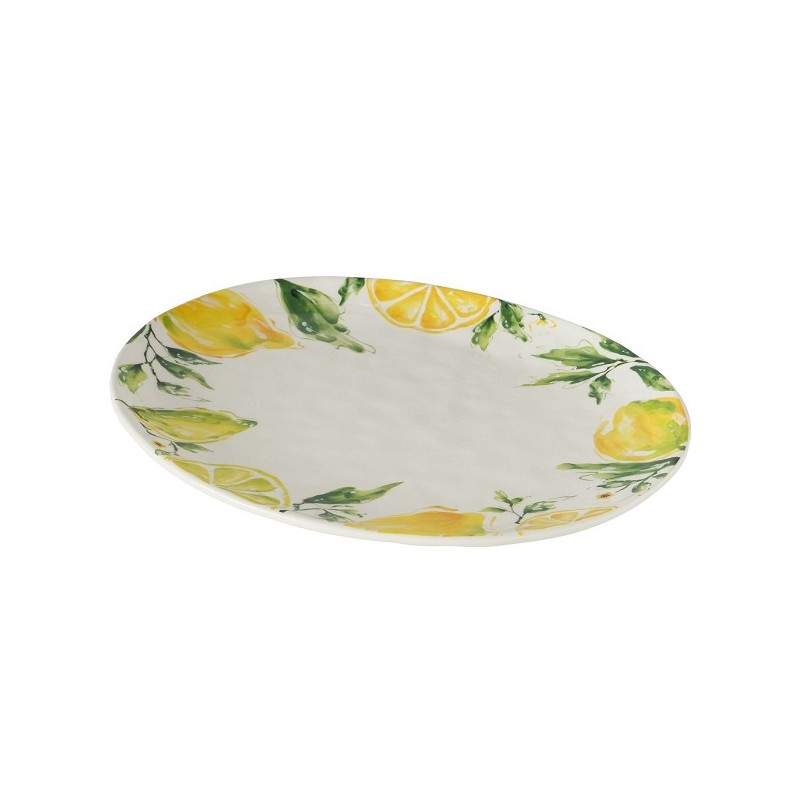 Boltze Home Bord 'Lemony' Dolomiet 39x31x3cm Handgemaakt Vaatwasmachinebestendig