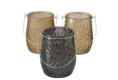 Boltze Home Windlicht Mela'' Glas dia11x14cm 3 assorti