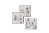 Boltze Home Servetten haas 'Knuffi' 20-delig papier 34x34cm 3 assorti