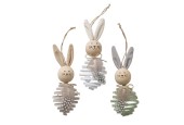 Boltze Home Decoratief Hanger Haas 'Paule' metaal 6x7x16cm 3 assorti
