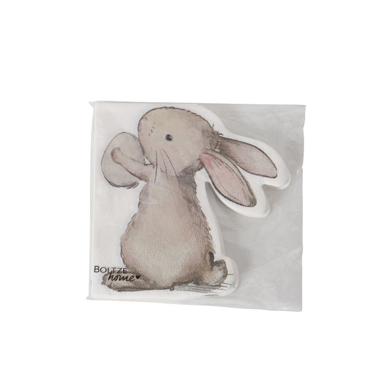 Boltze Home Servetten haas 'Knuffi' papier 12-delig 17x17cm