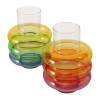 Boltze Home Vaas 'Rainbow' glas 16x16x24cm 2 assorti