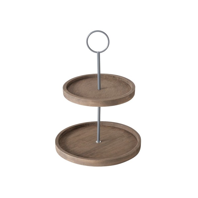 Boltze Home Etagère 'Samina' dia.25x35cm hout/metaal