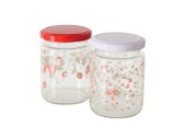 Boltze Home Voorraadpot 'Emily' aardbei glas 240ml dia.7x9cm 2 assorti