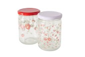 Boltze Home Voorraadpot 'Emily' aardbei glas 500ml dia.9x13cm 2 assorti