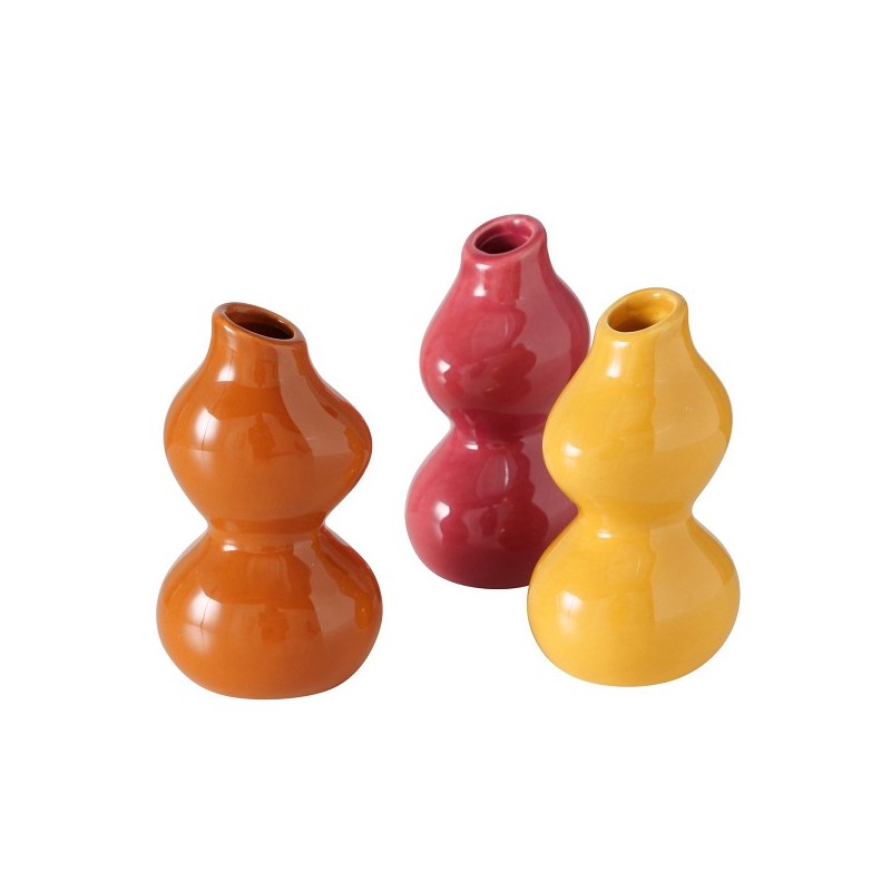 Boltze Home Vaas 'Caitlin' aardewerk 6x5x11cm 3 assorti kleuren