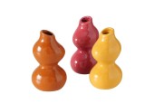 Boltze Home Vaas 'Caitlin' aardewerk 6x5x11cm 3 assorti kleuren