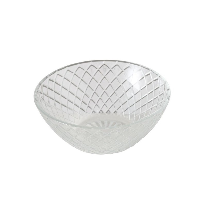 Boltze Home Schaal 'Ruka' glas met reliëf dia.13x5cm vaatwasserbestendig