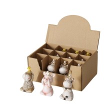 Boltze Home Beeld Horen, Zien, Zweigen 'Enzo' polyresin 3,8x3,5x6,5cm 3 assorti koe, varken, schaap