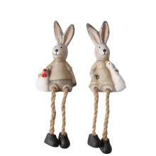 Boltze Home Bungelbeentjes Haas 'Pitty' terracotta 6,5x6,5x19cm hand geverfd
