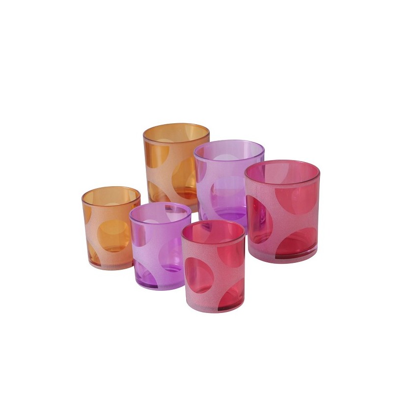 Boltze Home Theelichthouder 2-delig Groot dia.9x10cm klein dia.7x 8,5cm 3 assorti