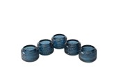 Boltze Home Theelichthouder 'Vadina' glas dia.8x6cm blauw 3 assorti