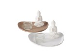 Boltze Home Dienblad met boeddah decoratie 'Namaste 21x16x11cm. MDF of Beton 2 assorti
