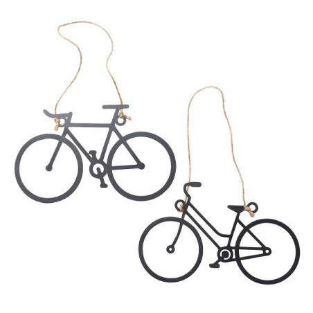 Boltze Home Decoratieve hanger 'Velo' Fiets ijzer L0,5,b30xh18cm Mat zwart dames of herenfiets