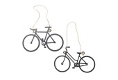 Boltze Home Decoratieve hanger 'Velo' Fiets ijzer L0,5,b30xh18cm Mat zwart dames of herenfiets
