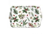 Ambiente Dienblad Winter greenery 13x21cm melamine wit