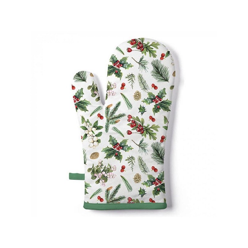 Ambiente Ovenwant Winter Greenery 18x30cm katoen wit