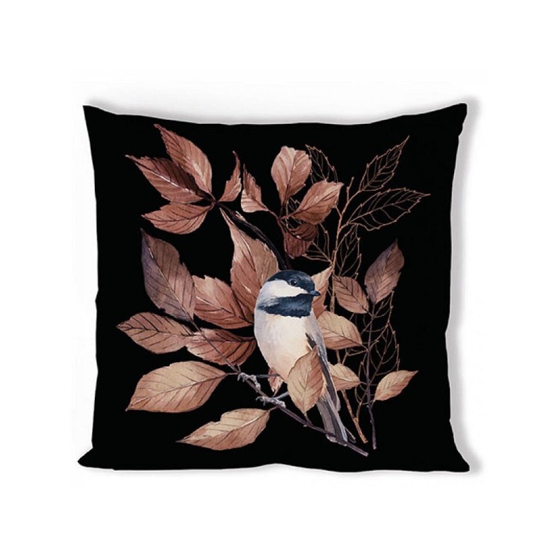 Ambiente Kussenhoes Lovely chickadee 40x40cm zwart katoen