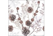 Ambiente Servetten 33cm  Pine cones wit 3 -laags 100% FSC Mix