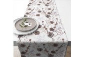 Ambiente Tafelloper Pine cones wit 40x150cm katoen