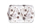 Ambiente Dienblad Pine cones wit 13x21cm melamine