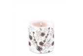 Ambiente Kaars klein Pine cones wit dia.7,5x9cm van parafine 35 branduren