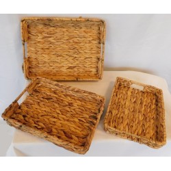 Set de plateaux Jacinthe 3 parties rectangle 38x28x6/34x25x5.5/30x23x5cm