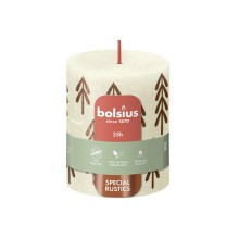 Bolsius Rustiek printed stompkaars 80/68 Soft Pearl