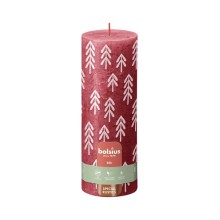 Bolsius Rustiek printed stompkaars 190/68 Delicate Red