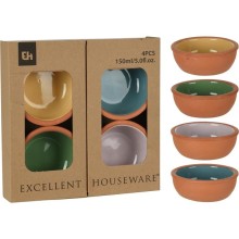 Excellent Houseware Tapasschaal terracotta 150ml 4 delig