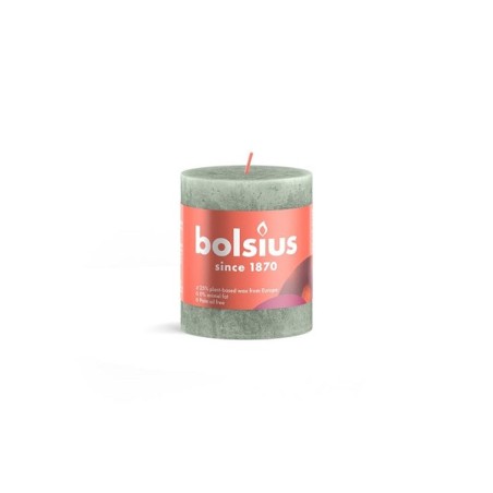 Bolsius Shine Collection Bougie bloc rustique 80/68 Vert Jade-Vert Jade