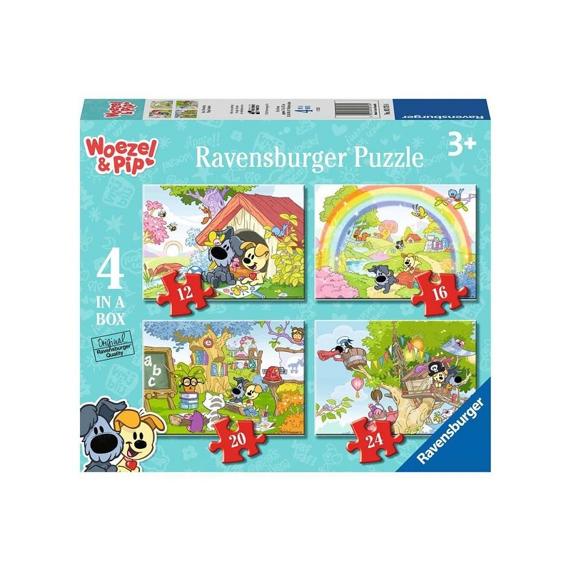 Ravensburger 4-in-1 puzzel Woezel & Pip In de Tovertuin 12/16/20/24 stukjes