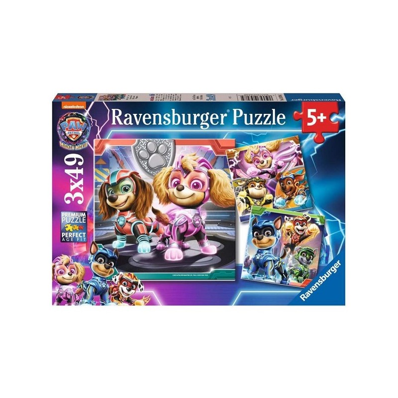 Ravensburger puzzel Paw Patrol: The Mighty Movie 3x49 stukjes