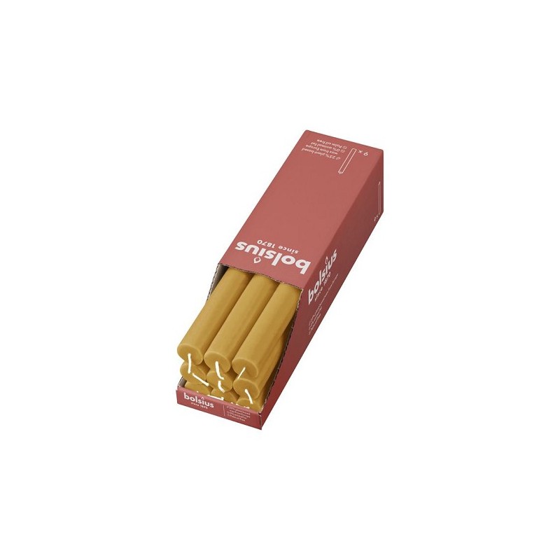 Bolsius Rustiek tafelkaars Honeycomb Yellow 270/23mm - Doos a 9 stuks