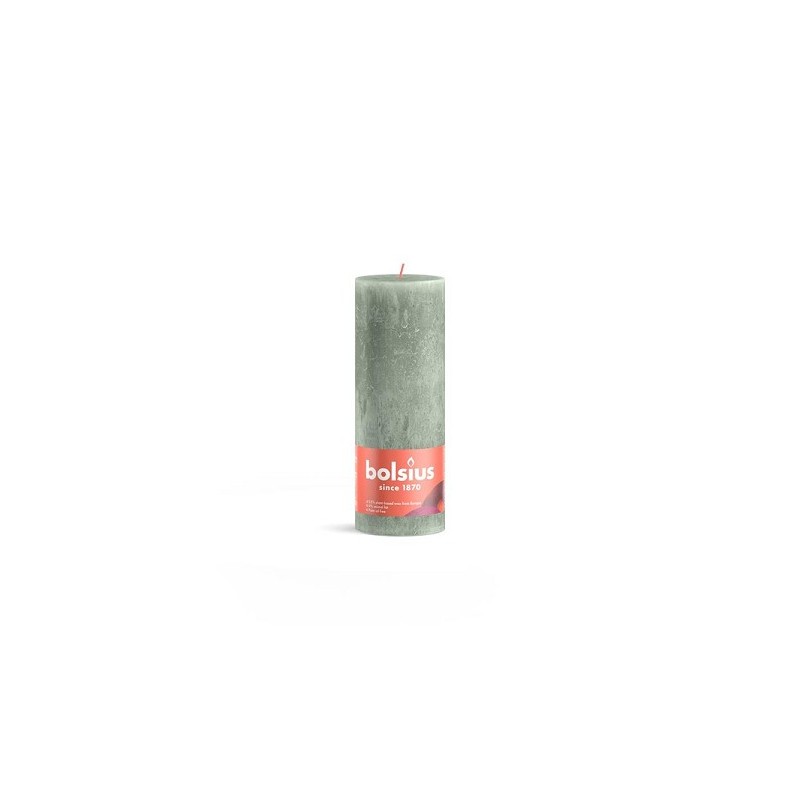 Bolsius Shine Collection Rustiek stompkaars 190/68 Jade Green-Jadegroen