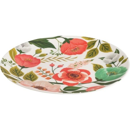 Bord plat melamine bloemen Ø25cm