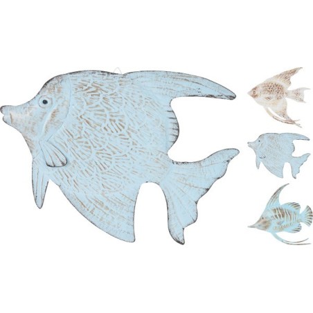 Vis muurdecoratie metaal 36x34cm