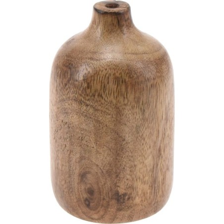 Vaas hout met smalle hals 6x6x10cm