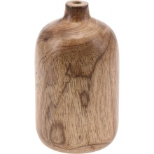 Vaas hout met smalle hals 7x7x13cm