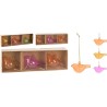 Vogel hangdeco glas 6cm set a 3
