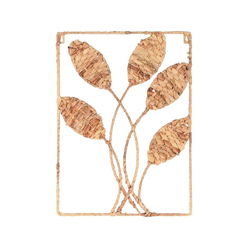 Wanddecoratie bladeren riet 50x35cm