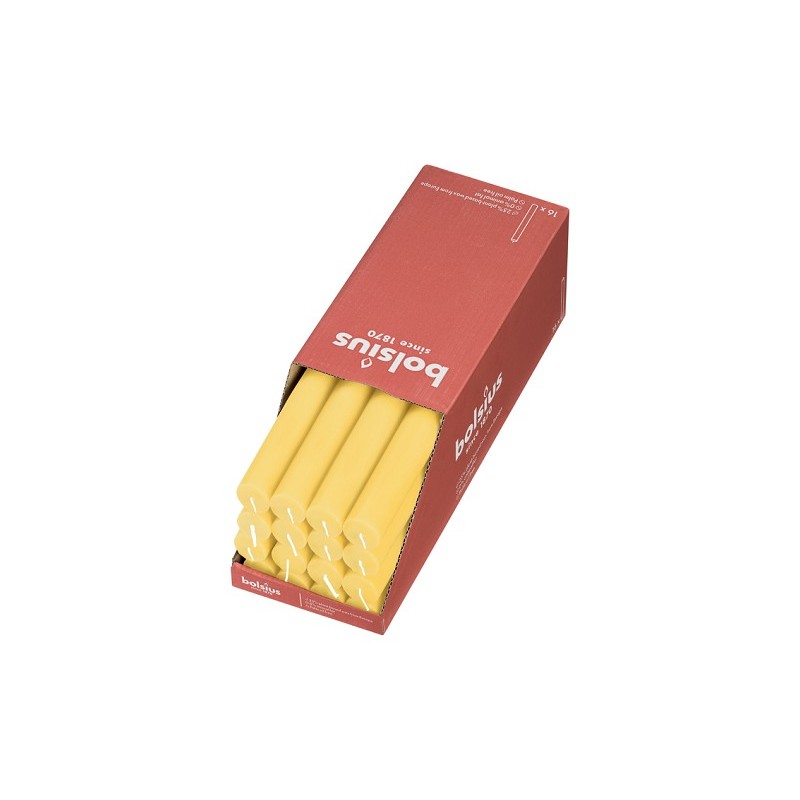 Bolsius  Shine Collection Rustiek Dinerkaars doos a 16 stuks Sunny Yellow