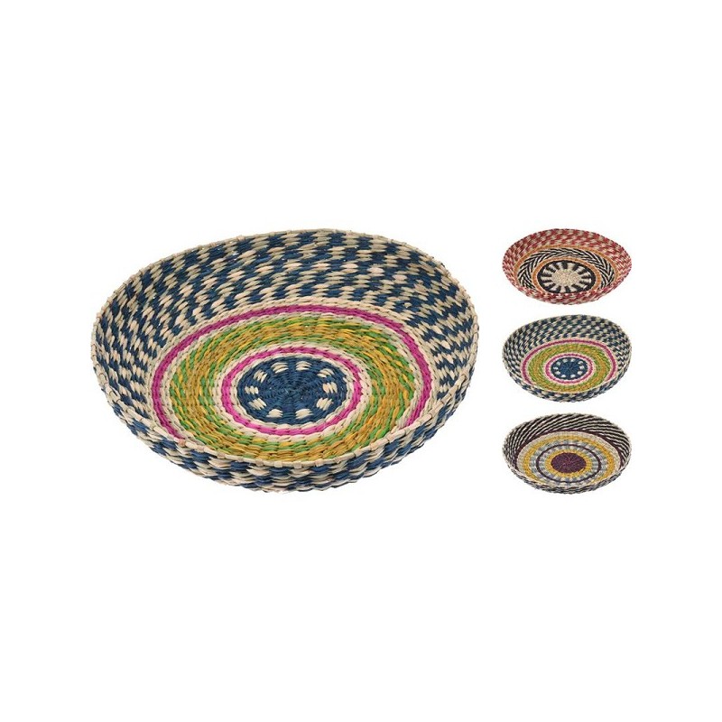 Wanddecoratie/mand zeegras 31x6cm multikleuren