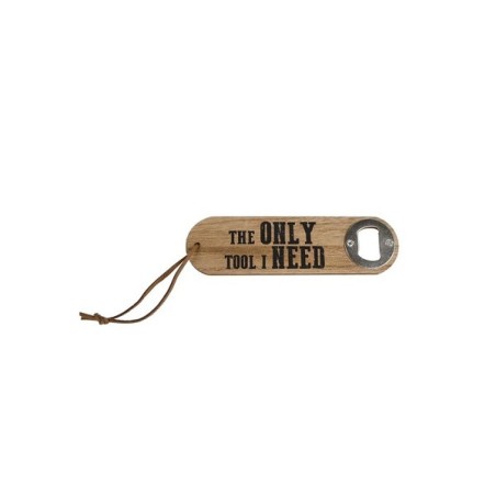 Flesopener "The only tool I need" hout 4,5x16x1cm