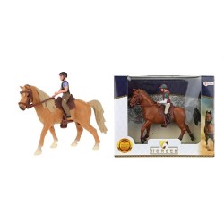 Toi Toys Cheval avec cavalier dans une jardinière
