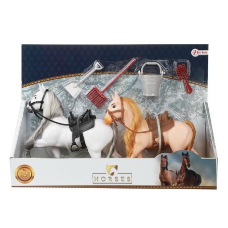 Toi Toys Horses 2 chevaux avec accessoires