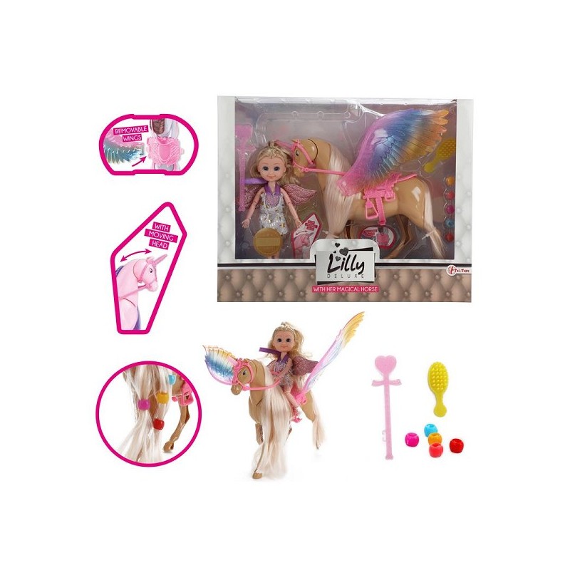 Toi Toys Tienerpop Lauren 15cm + beweegbare eenhoorn