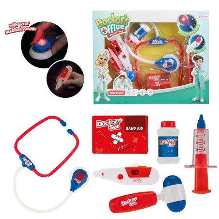 Toi Toys Coffret de médecin avec stéthoscope + lumière et son 6 pcs