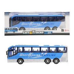 Toi Toys Cars&Trucks Bus de voyage bleu 32cm friction